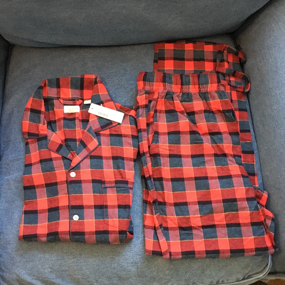 NWT Men's J Crew Lightweight Flannel Pajamas, M